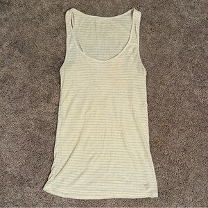 American Eagle Oatmeal and Gold Stretch Tank